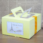 Gele Document Vakje Verpakking voor Cake Verpakking, Vouwbaar Cakevakje met Handvat