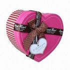 Het hart vormde Decoratief Luxe Gerecycleerd Giftdocument Vakje, Roze Document Vakje voor Chocolade