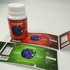 Glanzend beëindig Blaarkaart die de Zelfadhensive-Stickers van de Etikettenrinoceros voor Mannelijke Verhogingsdrank verpakt