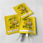 De gele glanzende aangepaste kosmetische verpakkende zak/folie vlakke groene zak van het theearoma skincare
