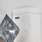 OEM Douane 1/8 oz Wit Logo Size Resealable Aluminum Foil 120 Microns Kraftpapier-Document Tribune die omhoog Zakken verpakt