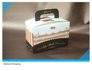 Het vouwen van Roze Document Cake Verpakkend Vakje met Handvat, de Cakevakje van het Douaneontwerp