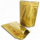 Gouden Glanzende Plastic Zakken die met Ritssluiting/Gouden Druk verpakken Verpakkende Zak
