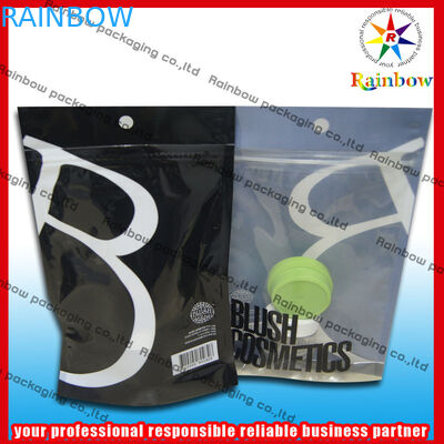 Verpakkende Zak van ritssluitings de Plastic Comestic met Bodemhoekplaat voor Lotion