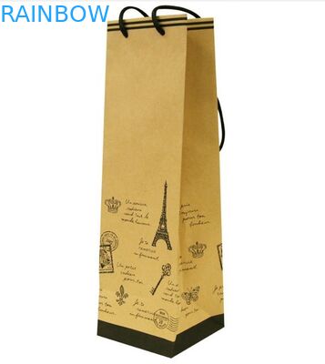 Aangepaste Met een laag bedekt Document Verpakkende Zak met Handvat voor Wijn en Gift