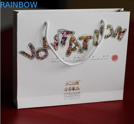 Het milieuvriendelijke Handvat Aangepaste Document Zakken Hete Stempelen met Embleemzilver