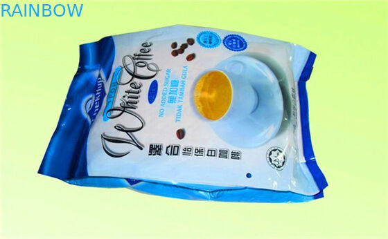 De zijtribune van de Hoekplaatfolie op Zakken 100 micron voor Witte Koffie Verpakking