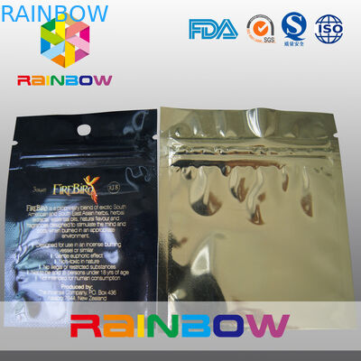 De vlakke drie partijen verzegelden mylar folieritssluiting met hangegat