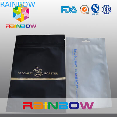 De vlakke drie partijen verzegelden mylar folieritssluiting met hangegat