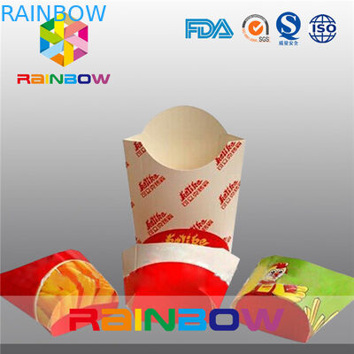 Vouwend Document Vakje Verpakking voor Frieten die, haal Snel Voedseldocument Vakje weg verpakken