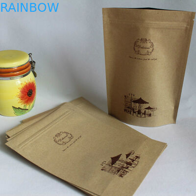 Gerecycleerde Aangepaste Document Zakken, het Document van Kraftpapier van de Koffieboon Verpakking