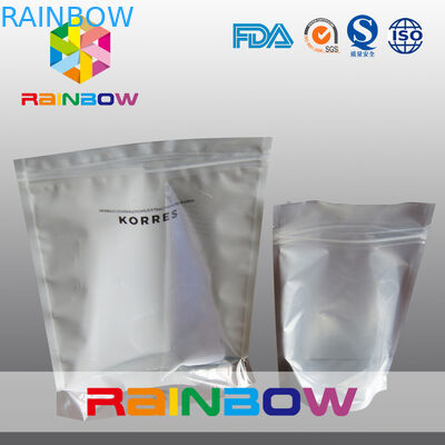 De douane lamineerde Glanzende Zilverachtige Foliezak Verpakking met Ritssluiting