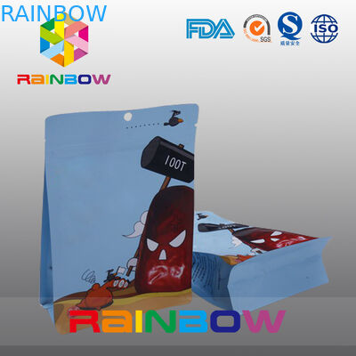 De gravure drukte Vlakke Bodem Plastic Zakken die de Rang van het Ritssluitingsvoedsel het Opnieuw verzegelen verpakken