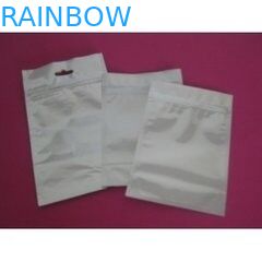 Witte Zilverachtige 3 Zijdouane Gedrukte Aluminiumfolie Kokende Zak met Ritssluiting