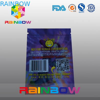 5g OMG Drie de Zij Verpakkende Zak van de Verbindings Kruidenwierook met Ritssluiting