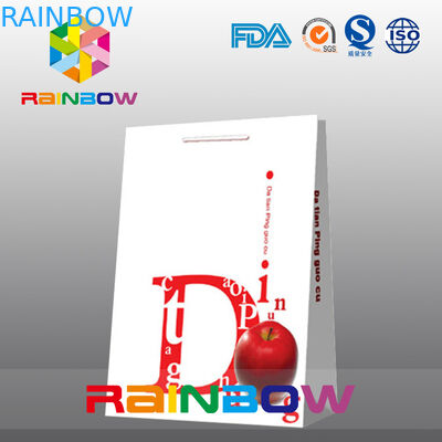 Witte Aangepaste Document het Document van het het Kartonembleem van de Zakken Vlakke Bodem het Winkelen Zak