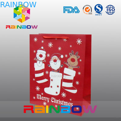 Rode Aangepaste Document de Giftzak van Zakkenkerstmis met Rode Kabel/Leuk Gedrukt