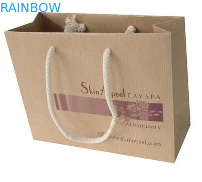 Bruine Kraftpapier-Document Zak Aangepaste Druk met Drawstring voor Gift/het Winkelen