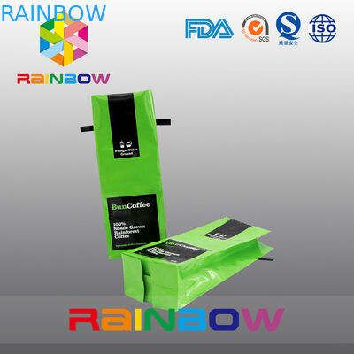 Glanzende Zij Verpakkende de Zakkenaluminiumfolie van de Hoekplaatthee, Groene de Koffiezak van de Tinband