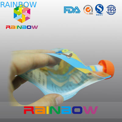 Colorfully Gedrukte het Spuitenzak van Zippered Ronde Verpakking voor Sap/Drank