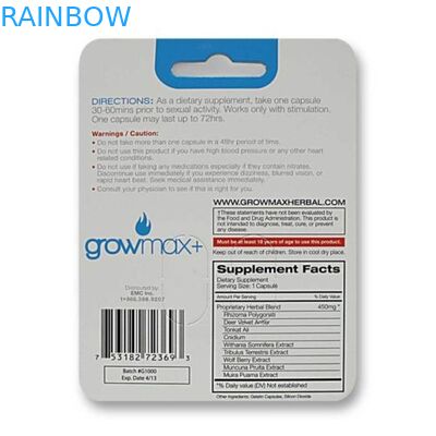 Douane Gedrukte het Hangen Document Kaart Verpakking voor Mannelijke Verhogingsstimulans met Twee Gaten