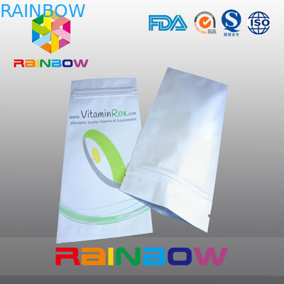 Witte van de het Voedselrang van de Blokbodem de Plastic Zak verpakking met Gedrukte Aluminiumfoliedouane