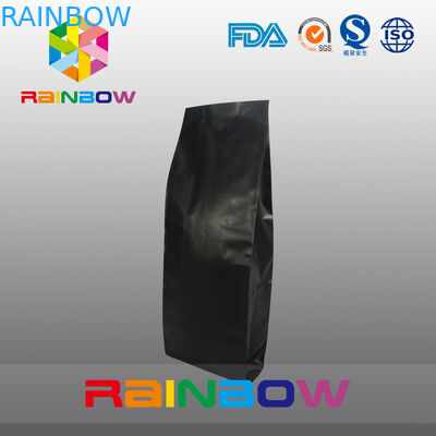 De zwarte Aangepaste Gedrukte Zakken van de Bodemhoekplaat, Plastic Koffiezak met Ritssluiting/Klep