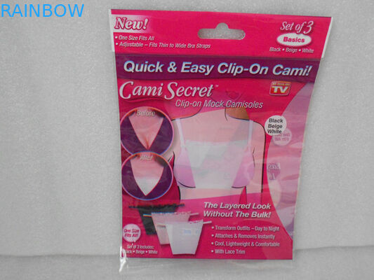 Rode Plastic Plastic Zakken die de Geheime Zak van Cami voor Bustehouder, de Lingerie van Vrouwen verpakken