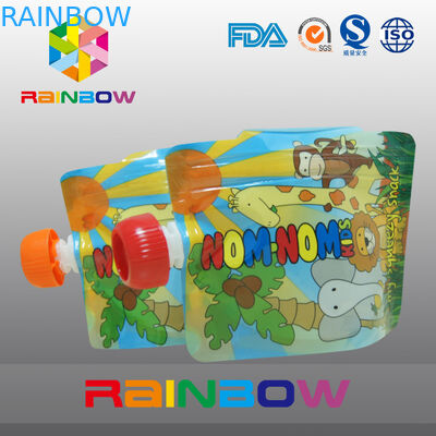 De Zak van het Voedselspuiten van de tribune omhoog Opnieuw te gebruiken Baby Verpakking met Ritssluiting op de Bovenkant