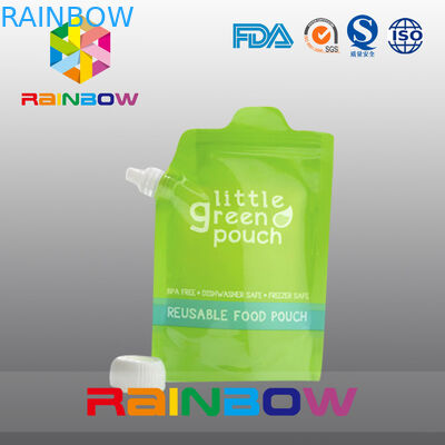 De Zak van het Voedselspuiten van de tribune omhoog Opnieuw te gebruiken Baby Verpakking met Ritssluiting op de Bovenkant