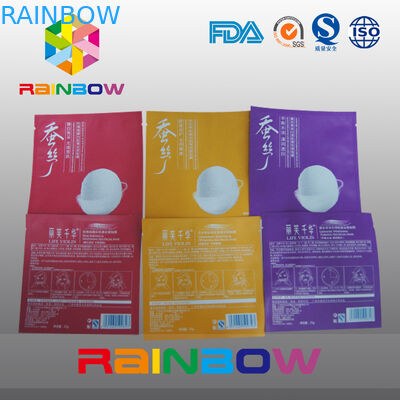 Drie Zijverbindings Kosmetische Verpakkende Zakken met Scheurinkeping, Gezichtsmaskerzak