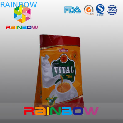 De douane drukte Vlakke Bodem Plastic Zakken, de Zak van de het Blokbodem van de Vierlingverbinding met Duidelijk Venster