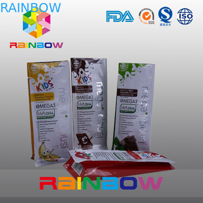 De douane drukte Vlakke Bodem Plastic Zakken, de Zak van de het Blokbodem van de Vierlingverbinding met Duidelijk Venster