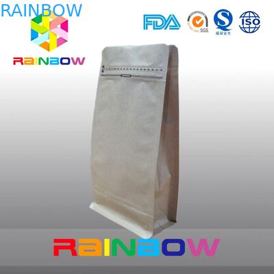 De tribune van de bodemhoekplaat op ritssluitingszakken voor koffie verpakking met klep