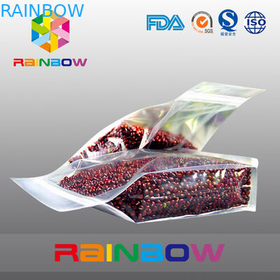 Plastic transparante de ritssluitingsbonen van de bodemhoekplaat/voedsel verpakkingszakken