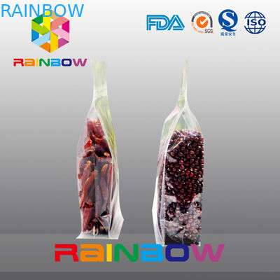 Plastic transparante de ritssluitingsbonen van de bodemhoekplaat/voedsel verpakkingszakken