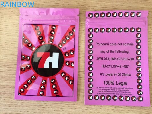 Kruiden de Wierook van het aluminiumfoliewelriekend mengsel van gedroogde bloemen en kruiden Verpakking met Ritssluiting en Scheurinkeping