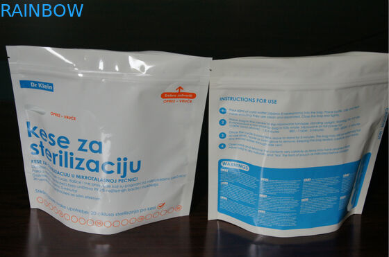 Zakken van de de Microgolfsterilisator van de voedselrang staan de Gelamineerde Plastic met Ritssluiting op