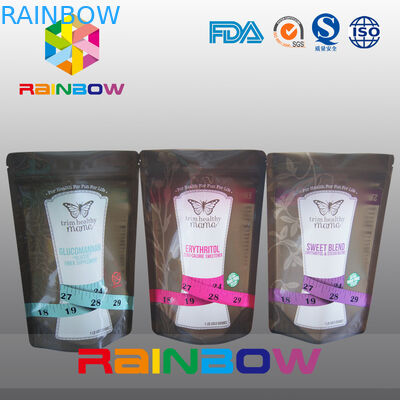 Plastic de hoekplaatzakken van de ritssluitingsbodem voor suiker/suikergoed/kruid verpakking
