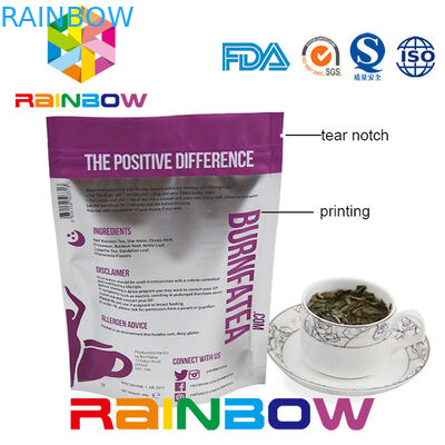 Reclosable Bulk Plastic Zakken die voor Theedoos verpakken met Ritssluiting en Bodemhoekplaat