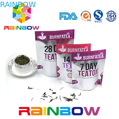 Biologisch afbreekbare Tribune op Zak van de de Theeverpakking van Mylar van de Theezak de Ritssluiting Gelamineerde