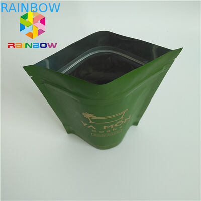 De aluminiumfolie voerde Matte Witte Groene Thee Verpakkende Zak met het Ontwerp van de Ritssluitingsdouane