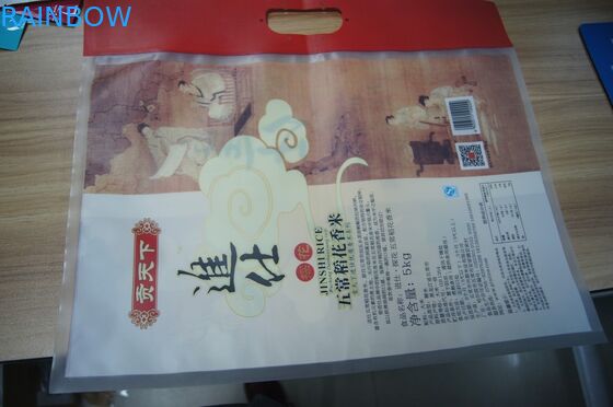 Steen Suface die OPP/NY/PE 5kg Rijst Plastic Zakken met Handvat verpakken