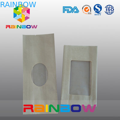 Het Document van hoekplaatkraftpapier Zak voor Suikergoed/Droge Voedselrang Verpakking met Duidelijk Venster