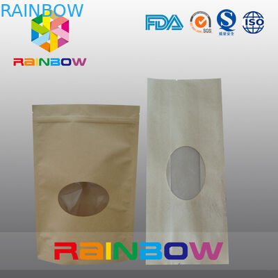 Het Document van hoekplaatkraftpapier Zak voor Suikergoed/Droge Voedselrang Verpakking met Duidelijk Venster