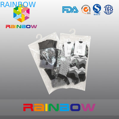 Melk Witte Duidelijke Plastic Zakken die Hangende Haakzak met Ritssluiting voor Sokken verpakken