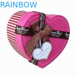 Het hart vormde Decoratief Luxe Gerecycleerd Giftdocument Vakje, Roze Document Vakje voor Chocolade