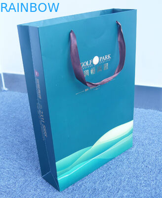 Vlakke Bodem Gedrukte het Document van Douanekraftpapier het Winkelen Zakken met Drawstring