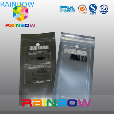 Zie door de Hoofdtelefoon/de Oortelefoon Verpakkende Zakken van de Embleemdruk/Zak met Ritssluiting
