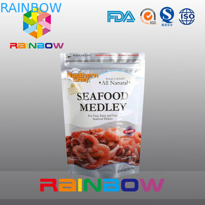 Aangepaste Druktribune op de Zak van de Ritssluitingsfolie Verpakking voor Bevroren Zeevruchten